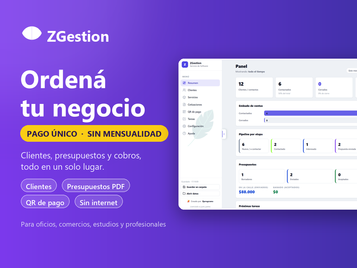 ZGestion - CRM y presupuestos para tu negocio