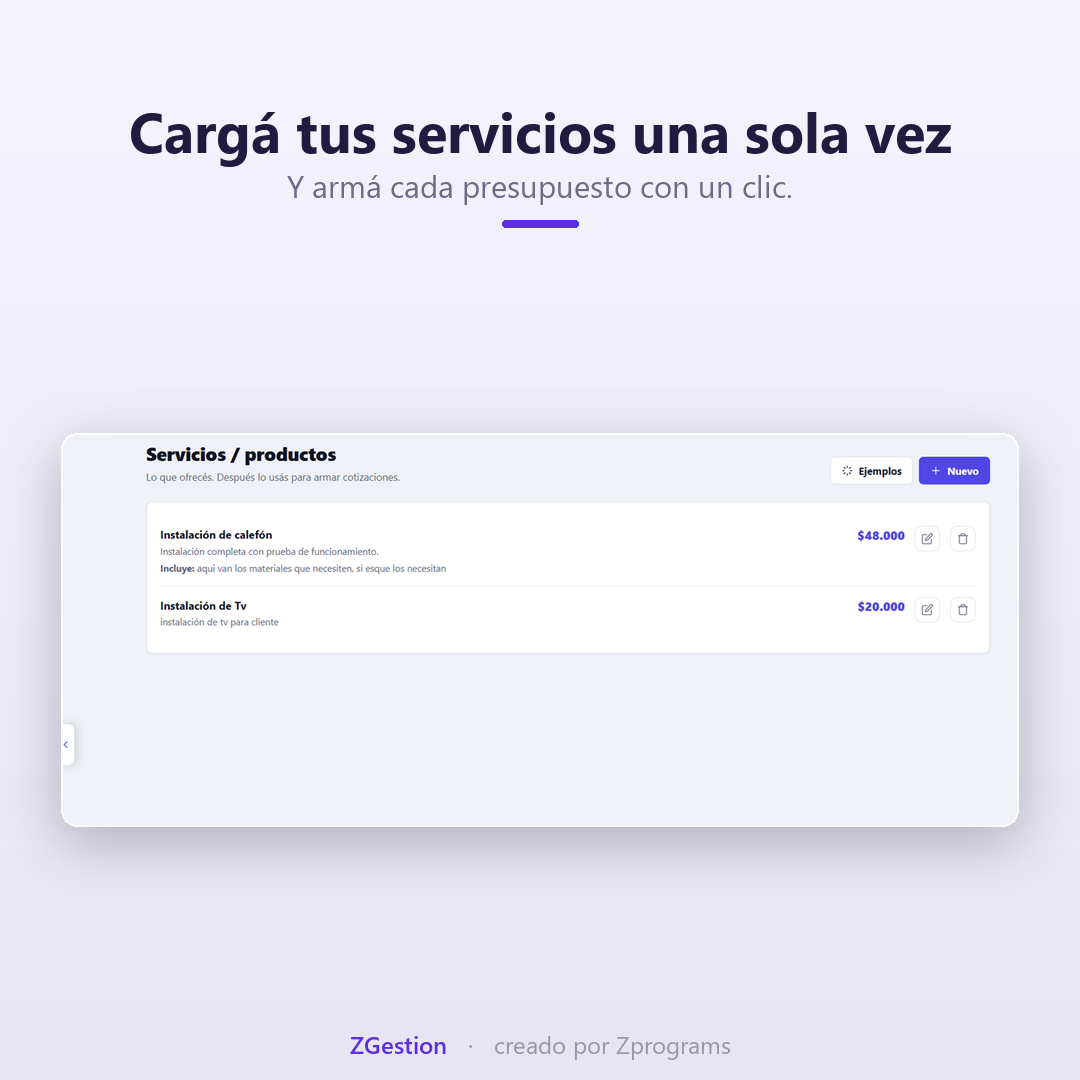 Catálogo de servicios