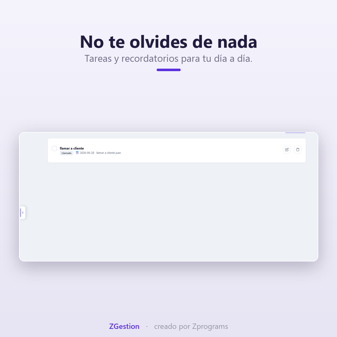 Tareas y recordatorios